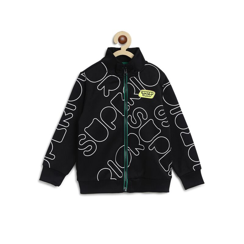 Boys Black Long Sleeve Cardigan image number null